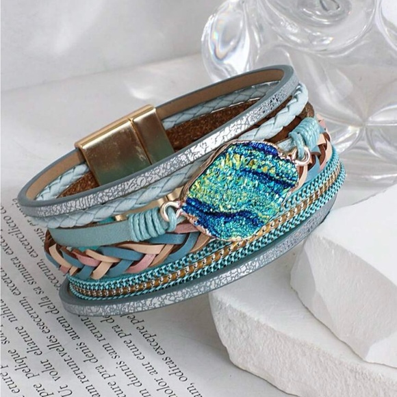 Boho Jewelry - Bohemian Style Bracelet with Turquoise Stone